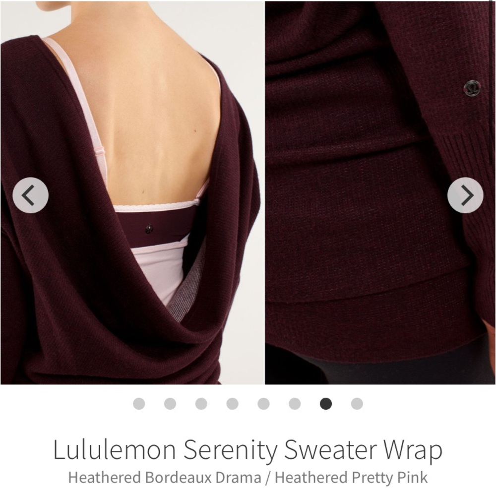 Lululemon serenity sweater wrap, size S